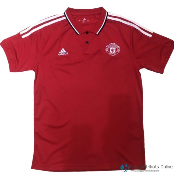 Manchester United Polo 2017-18 Rote Weiß Fussballtrikots Günstig